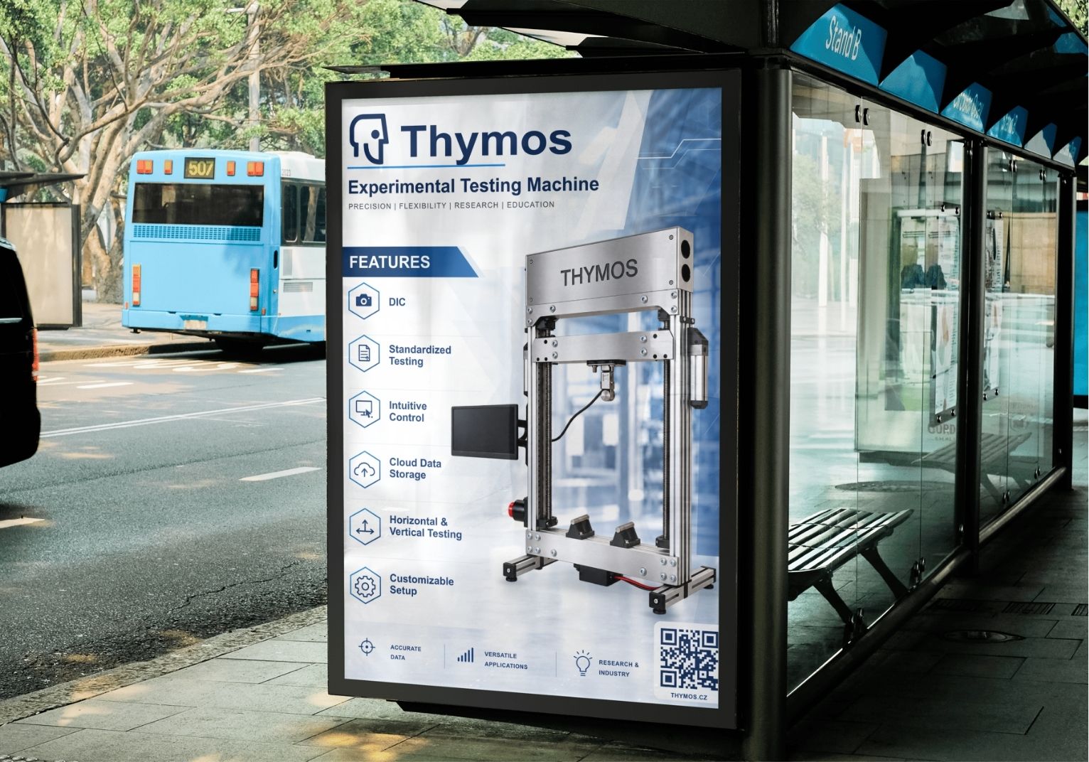 Thymos bus stop advertisement