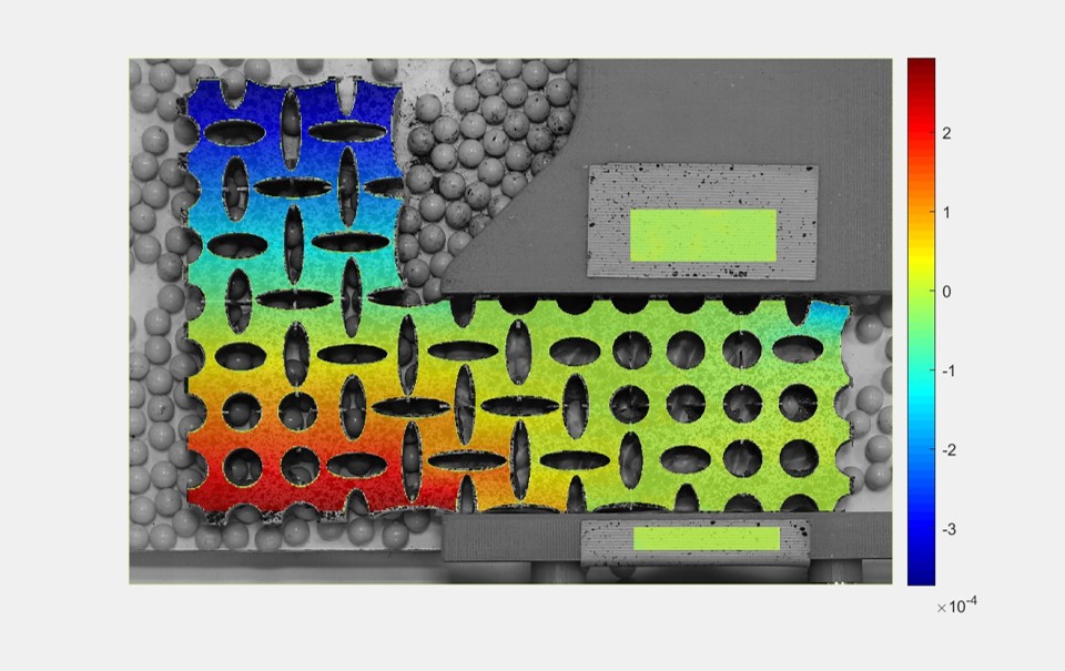 Full-field DIC result on a metamaterial specimen